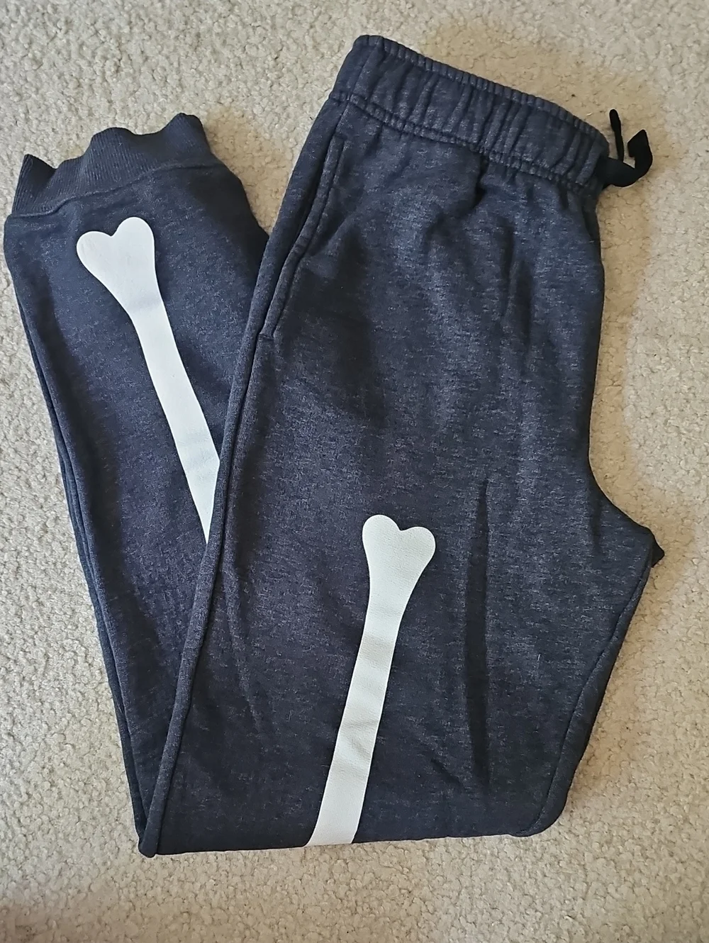 Cat & Jack Dark Gray Joggers with White Bone Graphic